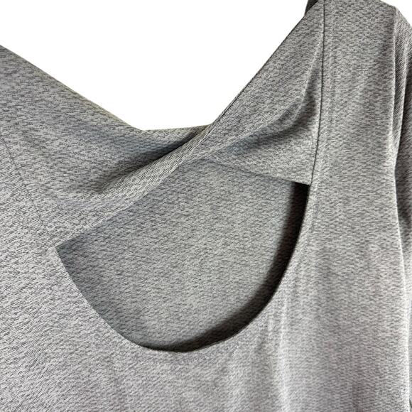 Athleta Gray Criss Cross Scoop Back Long Sleeve Lightweight Athletic Top Size S - Picture 3 of 6